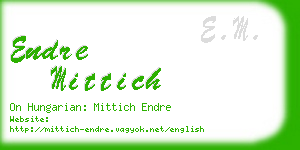 endre mittich business card